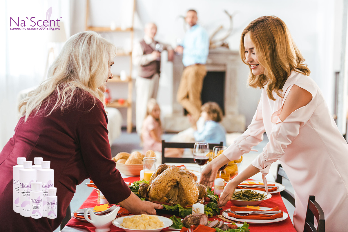 smiling people getting turkey ready for thanksgiving dinner